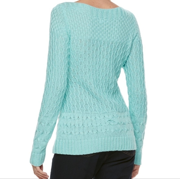 Women's Croft & Barrow Cream Textured Knit Sweater - Picture 8 of 9